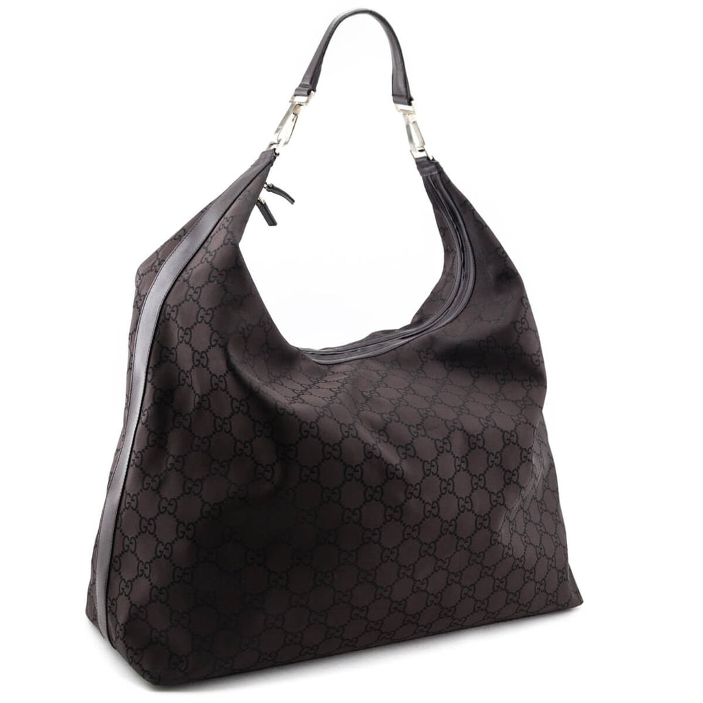 Gucci Brown GG Nylon Hobo Bag QFB00INQ0B000