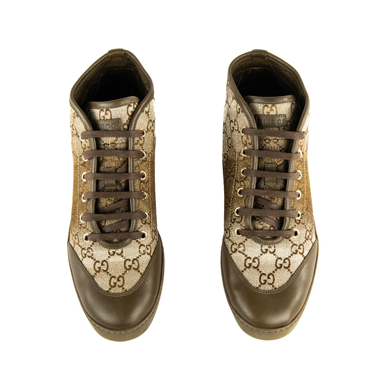 Gucci GG Supreme Charm Embellished High Top Sneakers Size US 11.5 | EU 41.5 - Love that Bag etc - Preowned Authentic Designer Handbags & Preloved Fashions