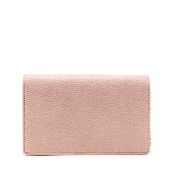 Gucci Light Pink Calfskin Mini GG Marmont Chain Bag - Gucci Handbags