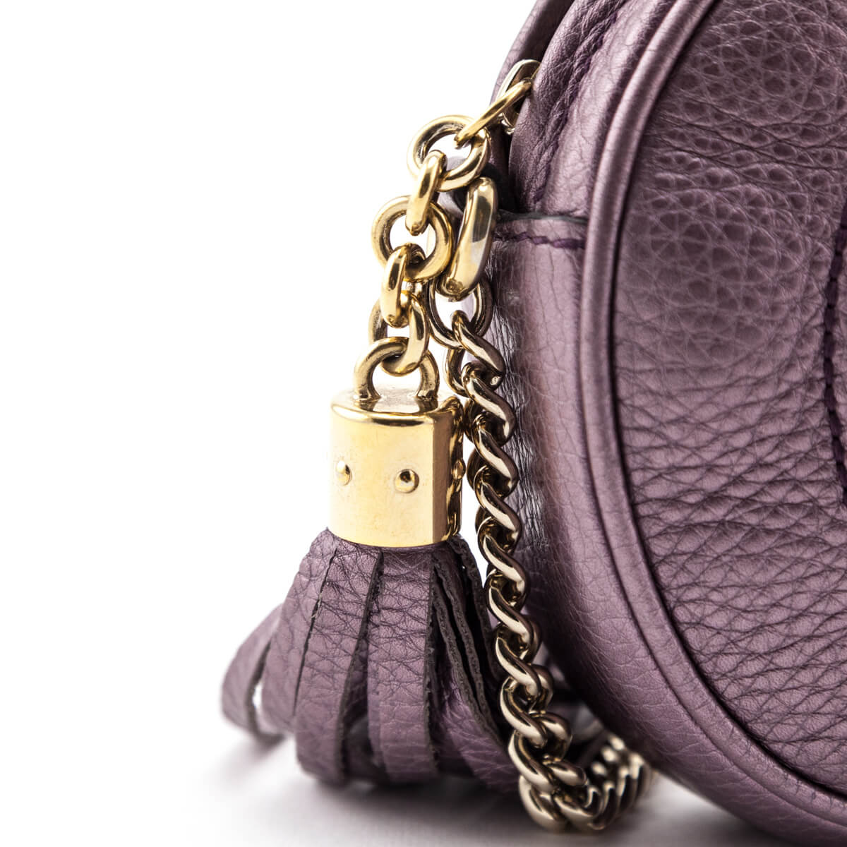 Gucci Purple Mini Handbag with Gold Chain