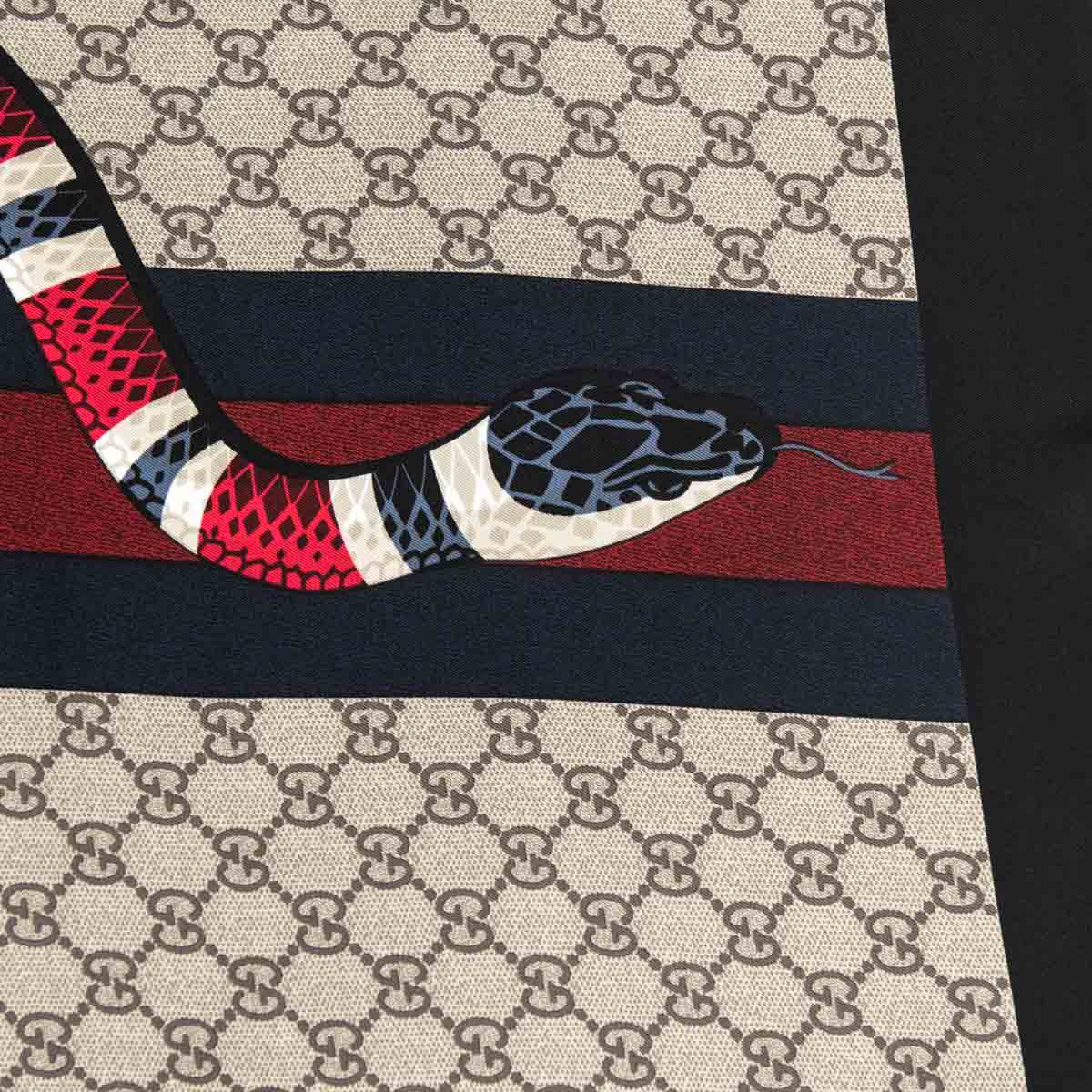 Gucci Monogram GG King Snake Silk 90 Scarf