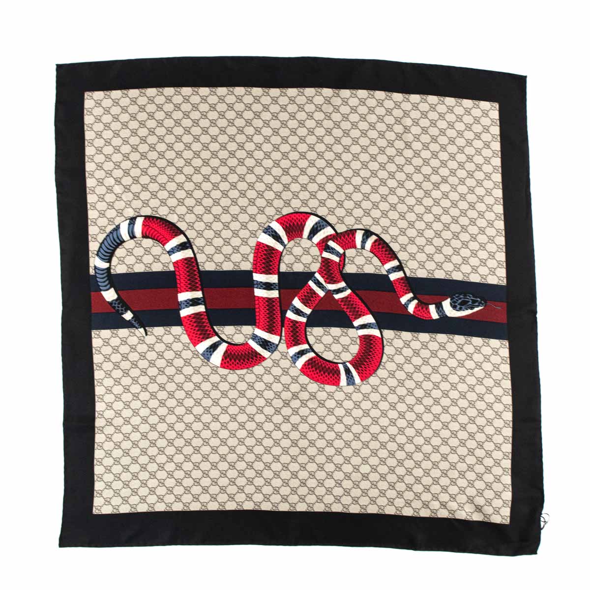Gucci Monogram GG King Snake Silk 90 Scarf - Love that Bag etc - Preowned Authentic Designer Handbags & Preloved Fashions