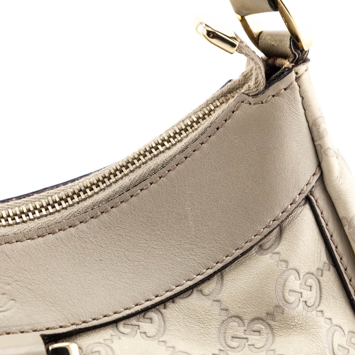 Gucci - D-Ring Small Guccissima Shoulder Bag Ivory