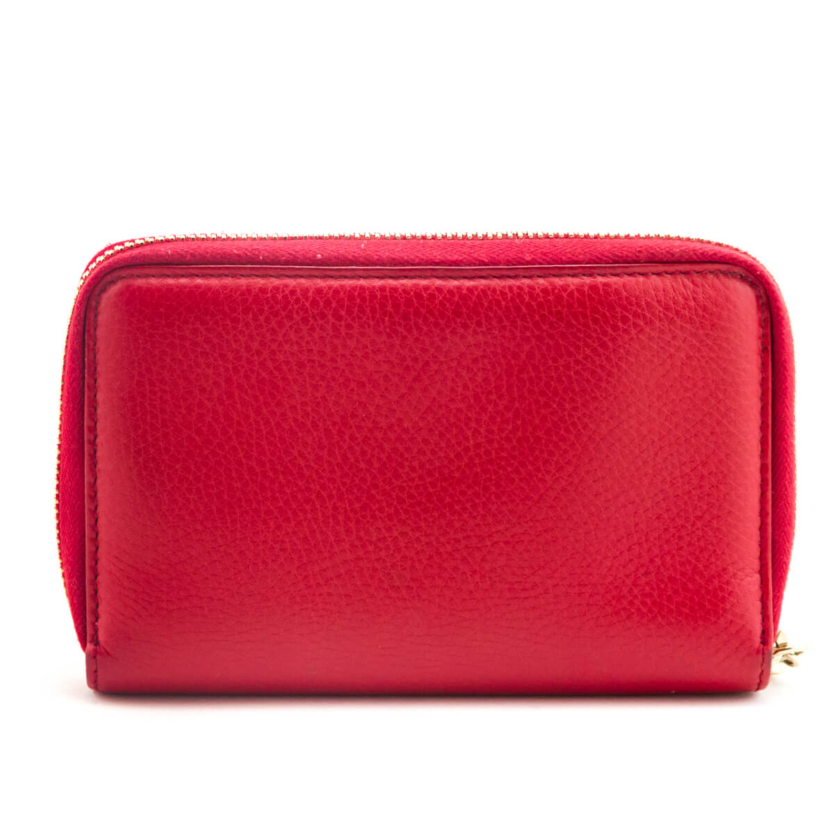 Small Zip Around Wallet in MEDIUM RED