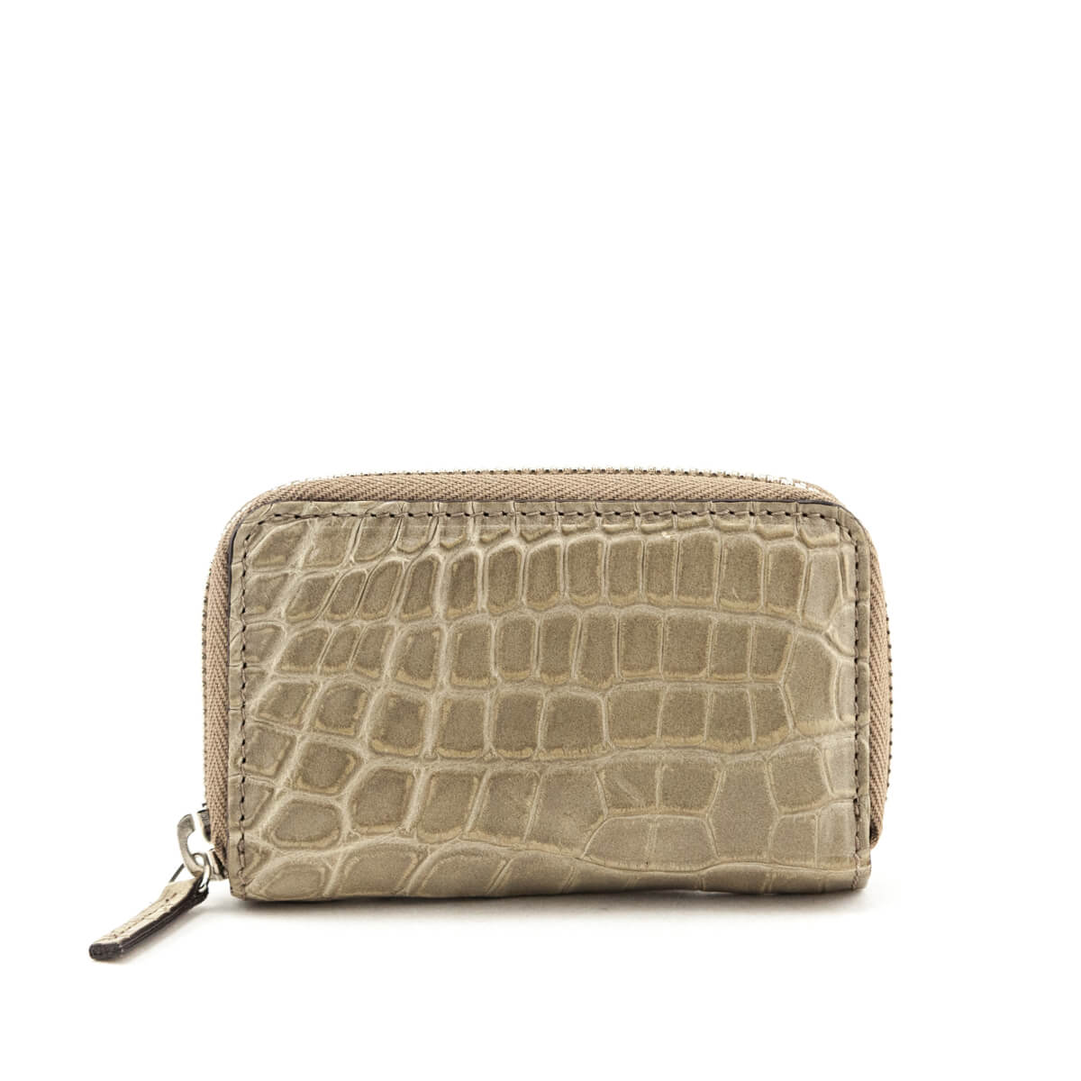 Gucci Taupe Crocodile Zip Around Card Case - Love that Bag etc - Preowned Authentic Designer Handbags & Preloved Fashions