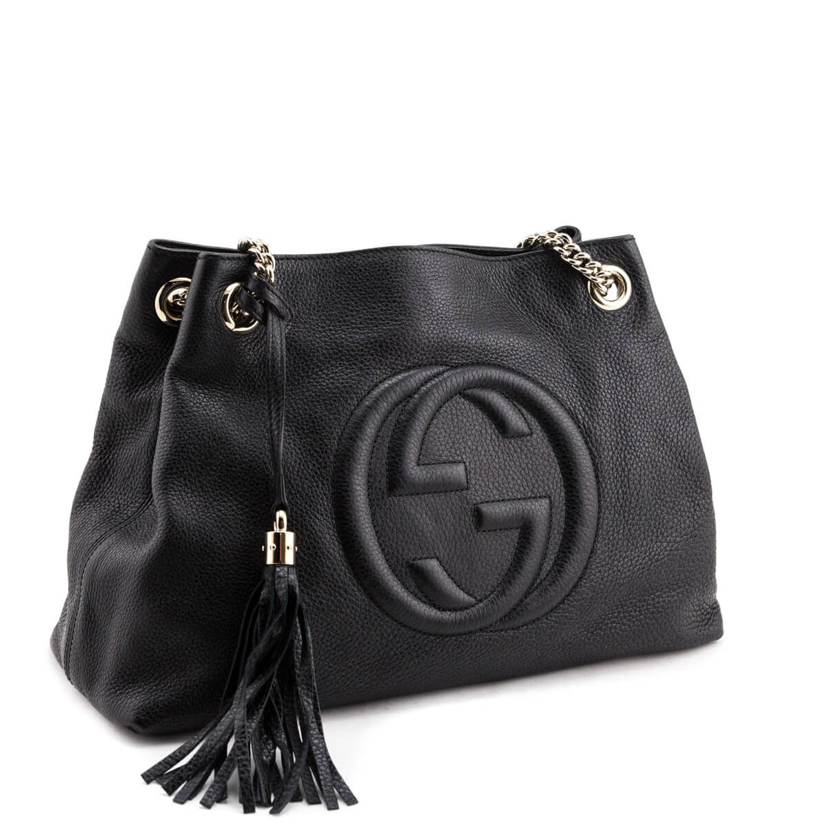 Gucci pebbled calfskin medium soho shoulder bag black clearance