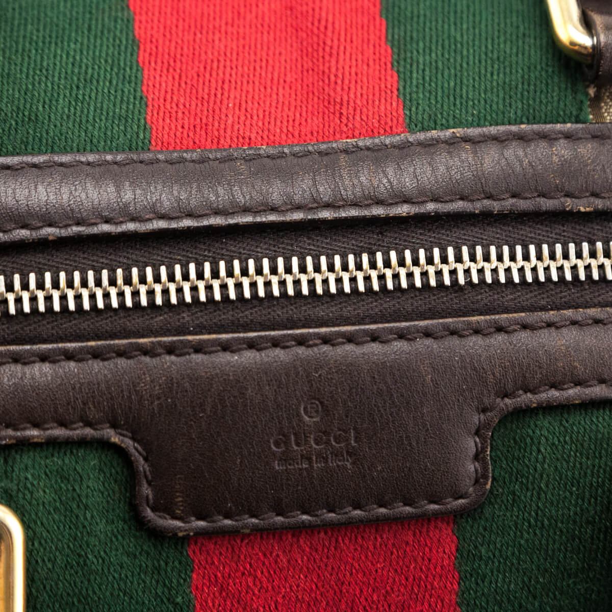 Gucci Brown, Red, Green Coated Canvas Leather trim Logo Gold Hardware —  Labels Resale Boutique