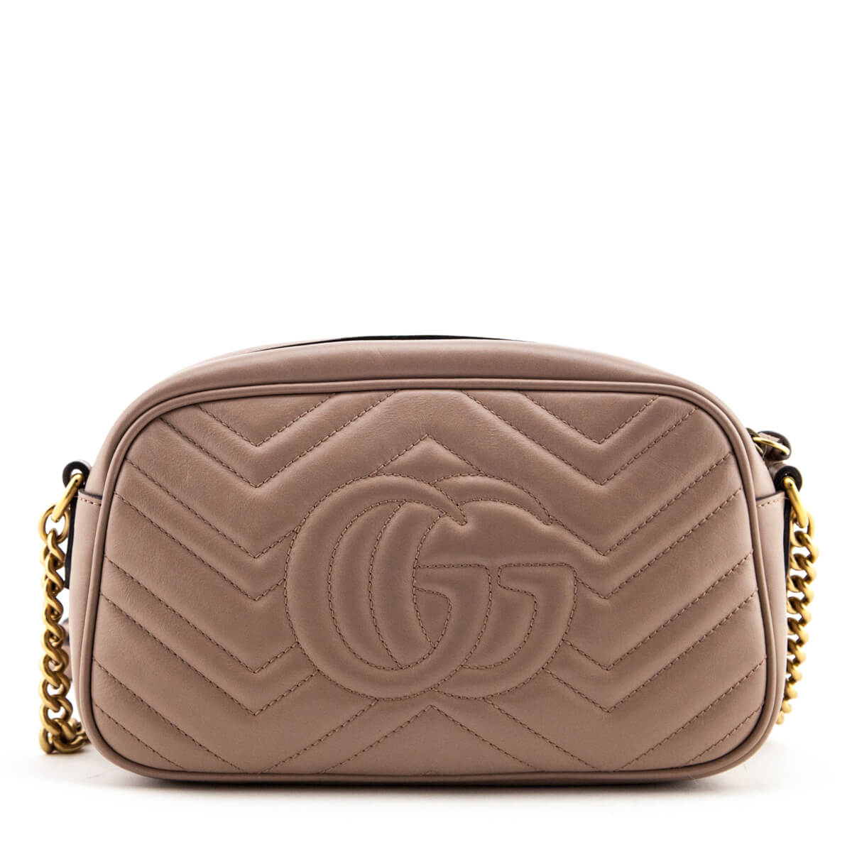 Gucci GG Marmont Small Shoulder Bag Matelasse Chevron Sage Green in Leather  with Antique Gold-tone - US