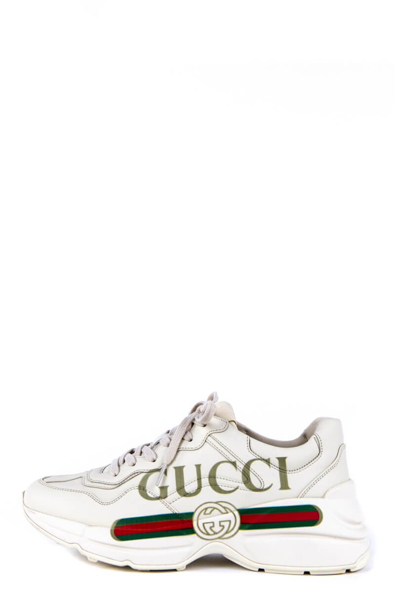 Gucci Ivory 2018 Rhyton GG Web Sneakers Size ﻿IT 40 | US 10 - Love that Bag etc - Preowned Authentic Designer Handbags & Preloved Fashions