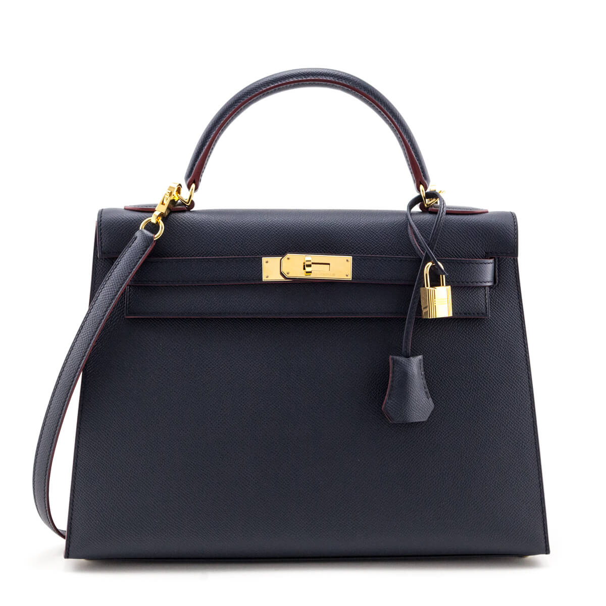 Hermes Bleu Indigo Epsom Kelly Sellier II 32 - Love that Bag etc - Preowned Authentic Designer Handbags & Preloved Fashions