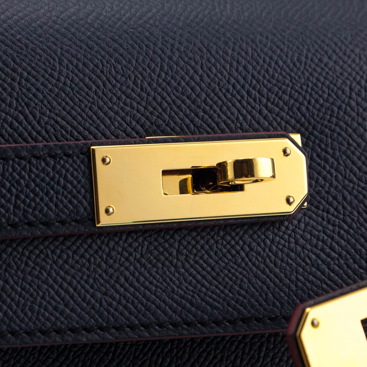 Hermès Kelly Limited Edition 20 Noir (Black)/Bleu Indigo/Rouge H Tricolor  Epsom Gold Hardware GHW