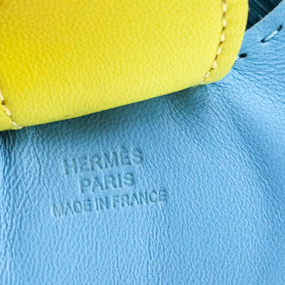 Hermès Rodeo Jaune d'Or/Bleu Agate/Cornaline Lambskin GriGri Rodeo GM Bag  Charm