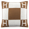 Hermes Brown & Creme Avalon Wool & Cashmere Throw Pillow - Love that Bag etc - Preowned Authentic Designer Handbags & Preloved Fashions