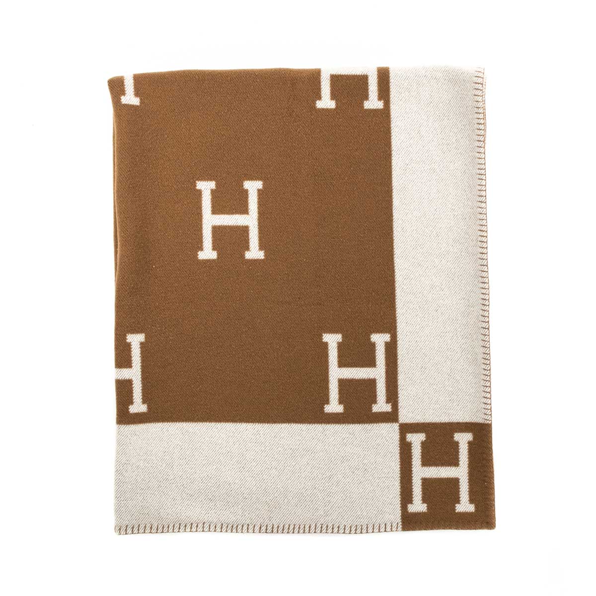 Hermes Ecru Camel Avalon Throw Blanket - Love that Bag etc - Preowned Authentic Designer Handbags & Preloved Fashions