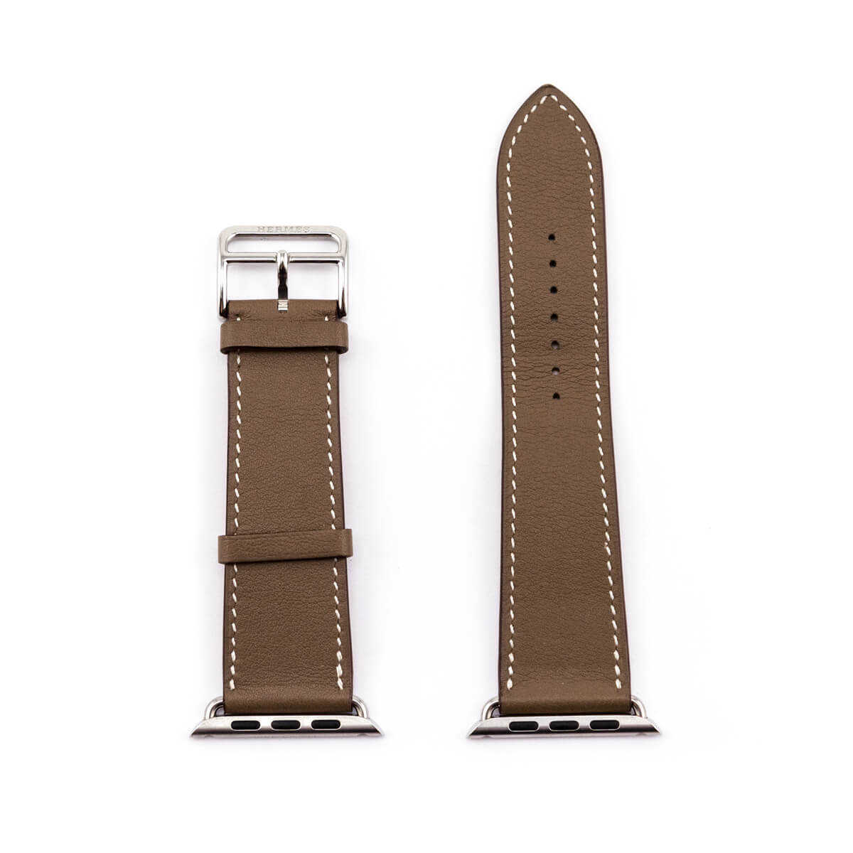 Hermes Etoupe Leather Single Tour Apple Watch Strap 42MM