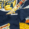 Hermes Navy & Gold Daïmyo Princes du Soleil Levant Jacquard Silk Scarf - Love that Bag etc - Preowned Authentic Designer Handbags & Preloved Fashions