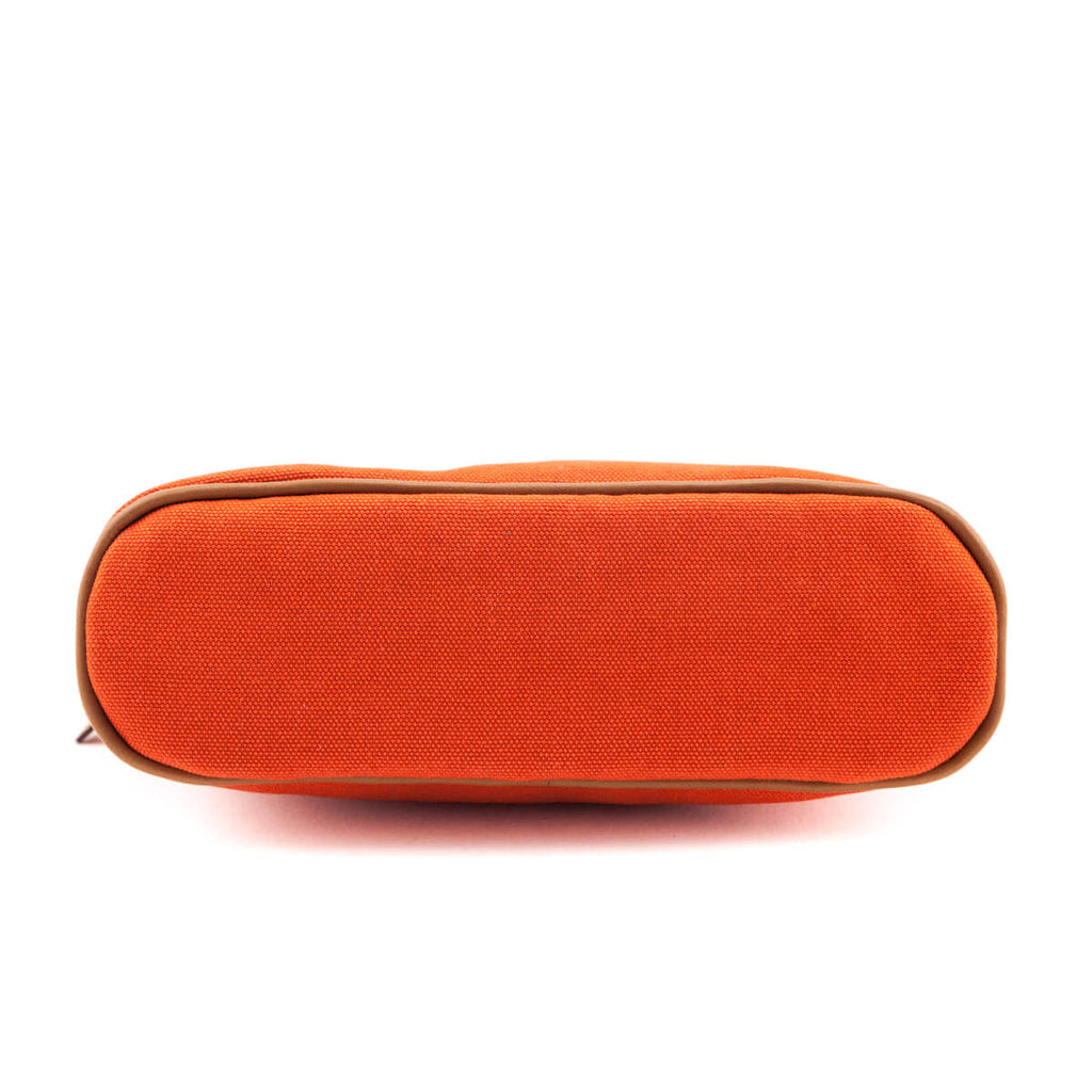 Hermes Orange Feu Canvas Bolide Mini Travel Case Hermes