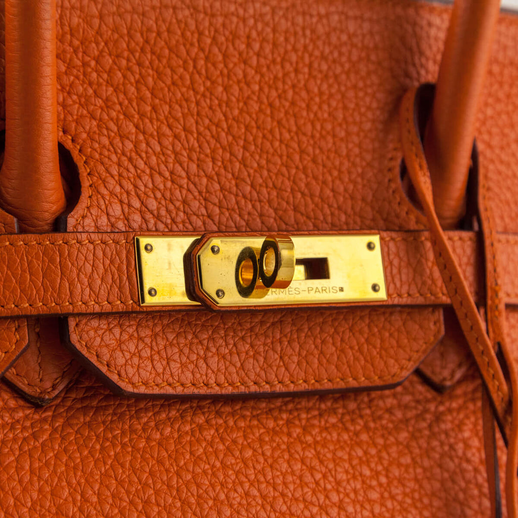 Hermès Orange Clemence Birkin 35 | 35cm