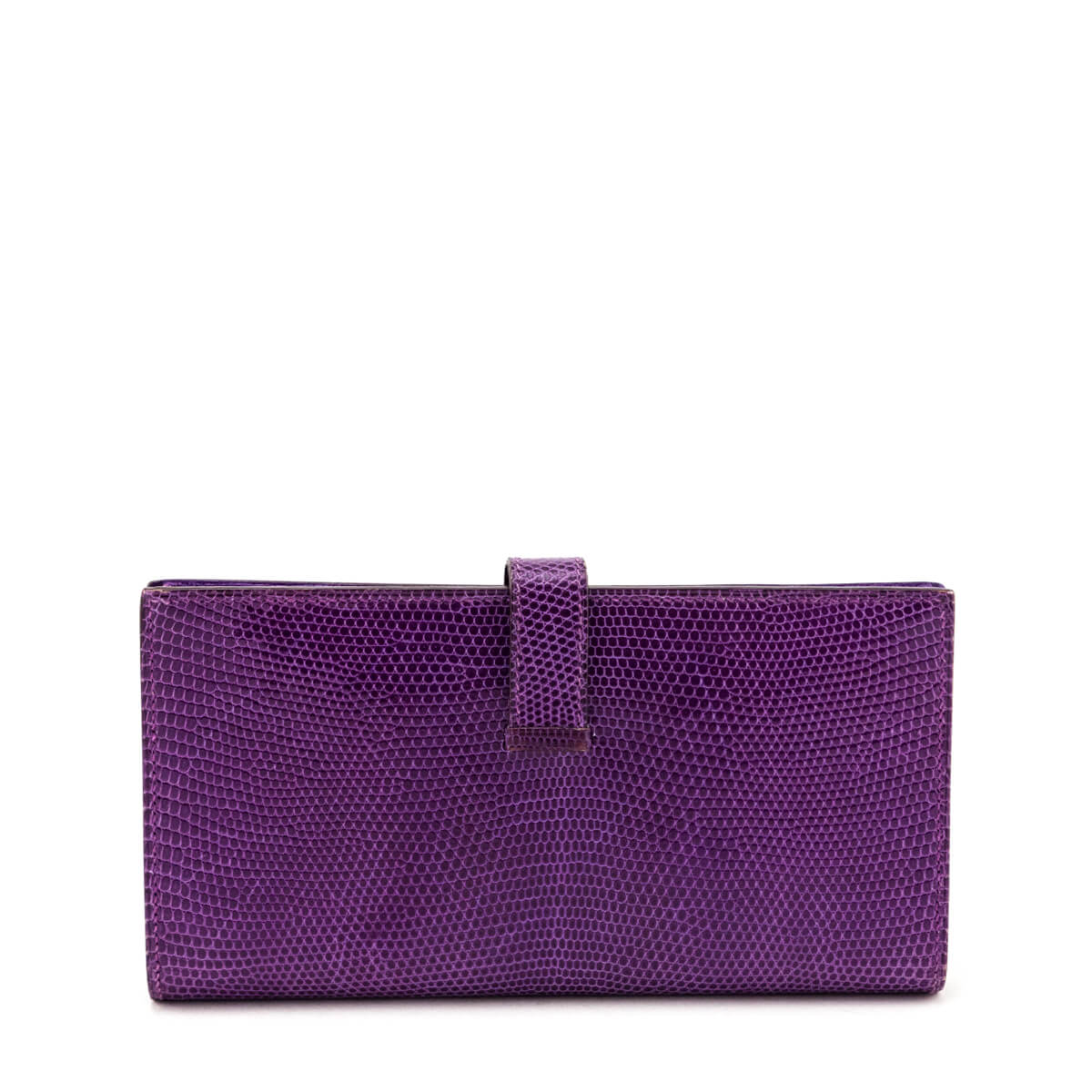 Hermes Purple Varanus Niloticus Lizard Bearn Wallet - Love that Bag etc - Preowned Authentic Designer Handbags & Preloved Fashions