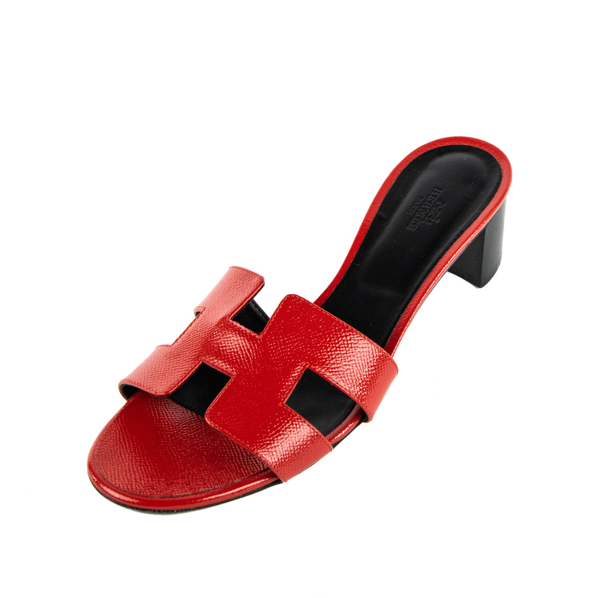 Hermes Raspberry Epsom Leather Oasis Sandals For Sale at 1stDibs