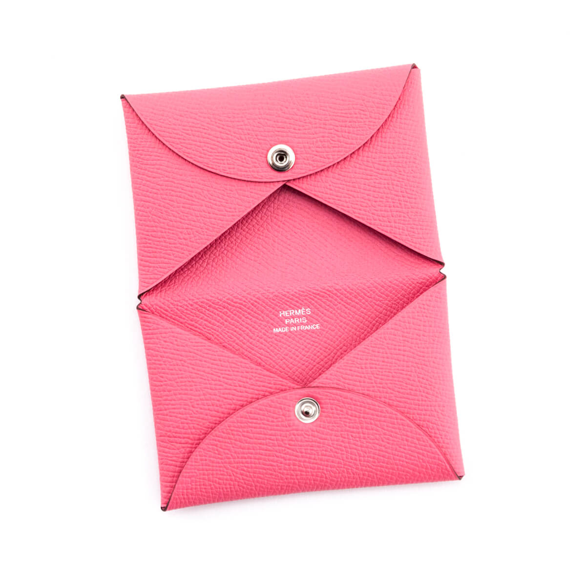 BNIB Hermes Calvi Duo Rose Azalee pink card Holder & Coin Case