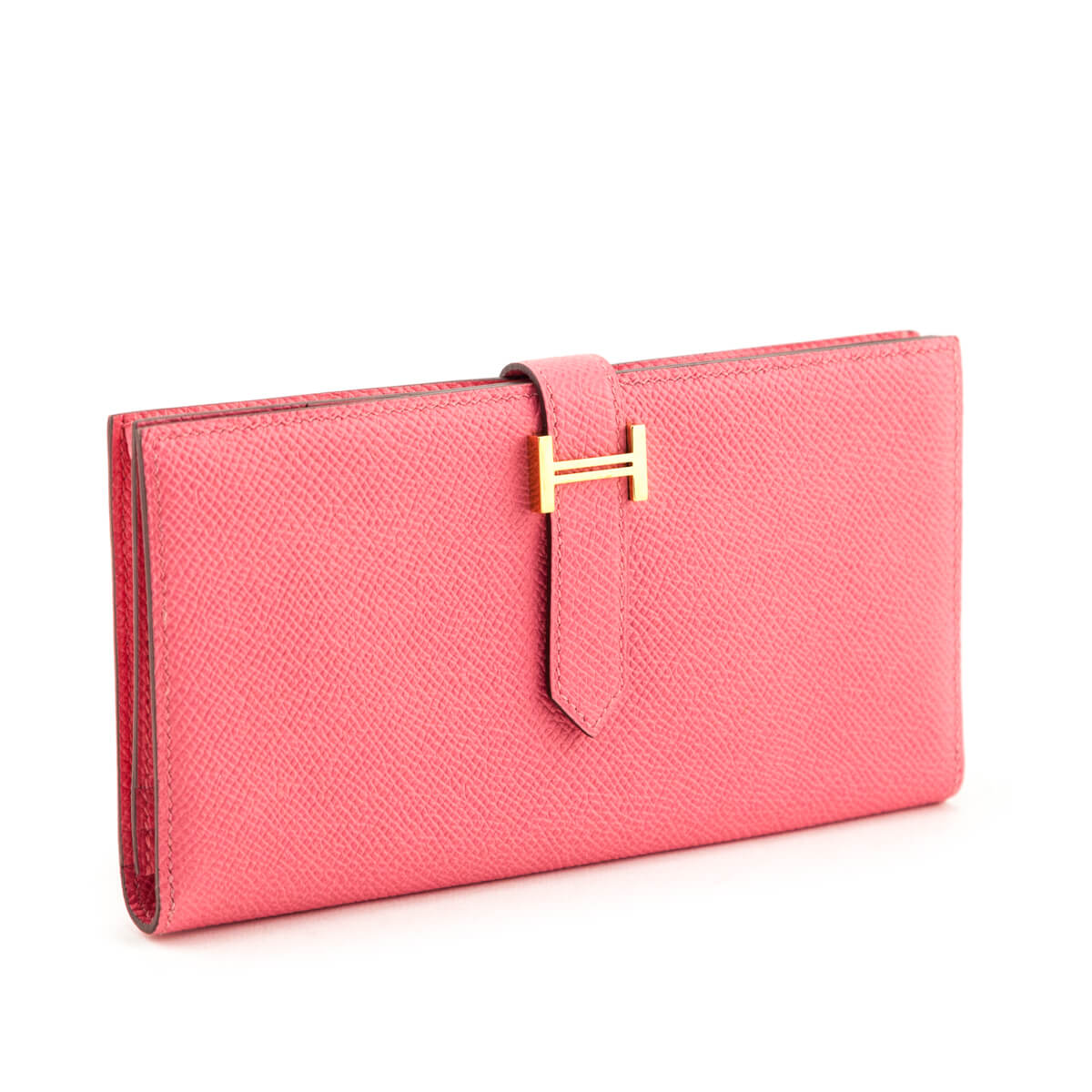 Hermes Rose Lipstick Epsom Bearn Wallet - Love that Bag etc - Preowned Authentic Designer Handbags & Preloved Fashions