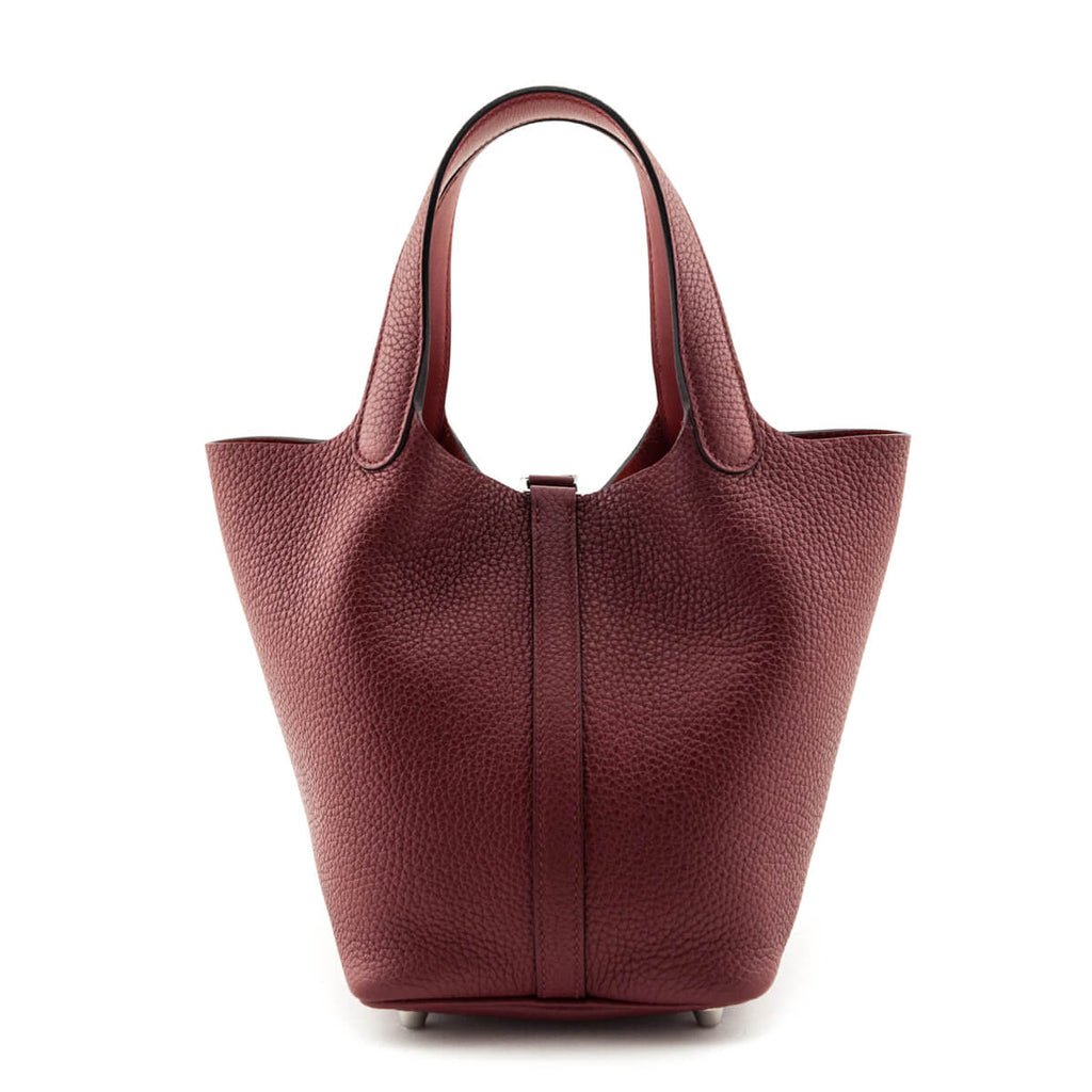 Hermes Rouge Grenat Clemence Picotin 18 PHW