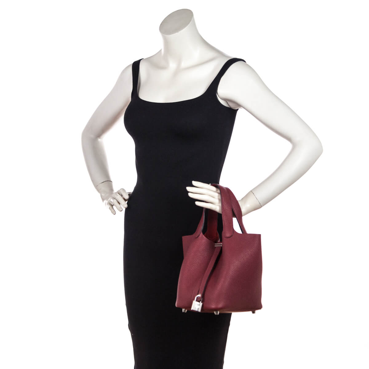 Hermes Rouge Grenat Clemence Picotin 18 - Love that Bag etc - Preowned Authentic Designer Handbags & Preloved Fashions