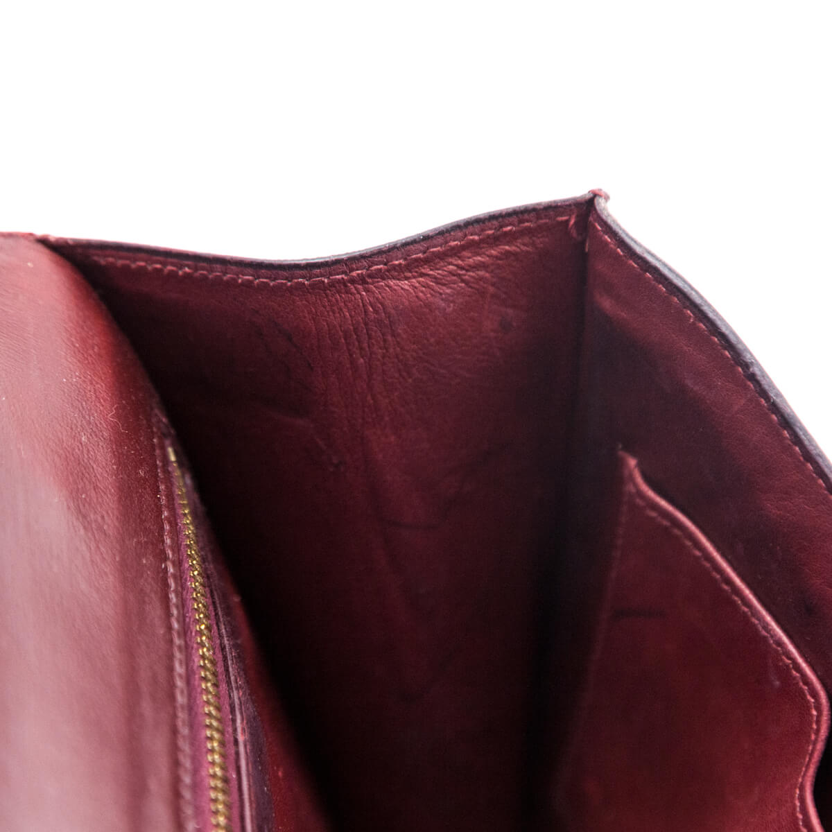 67174 auth HERMES Rouge H burgundy Box leather CONSTANCE 23 Shoulder Bag  VINTAGE