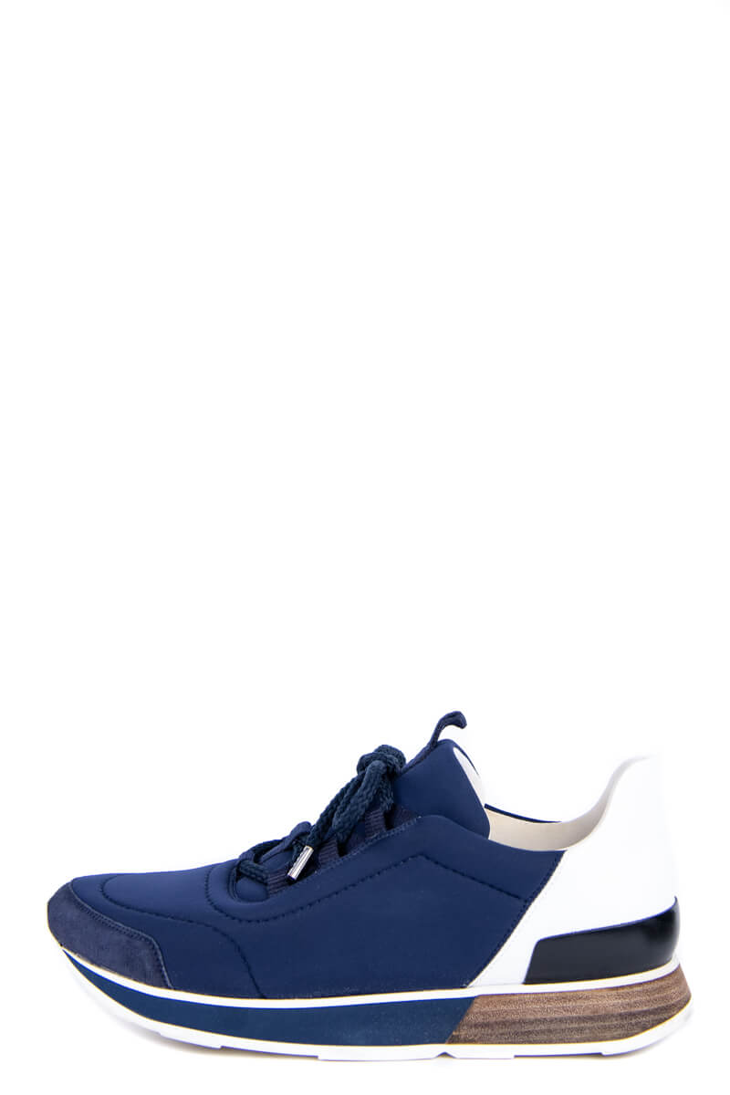 Hermes Navy Blue Neoprene Buster Low Top Sneakers - Buy Preloved