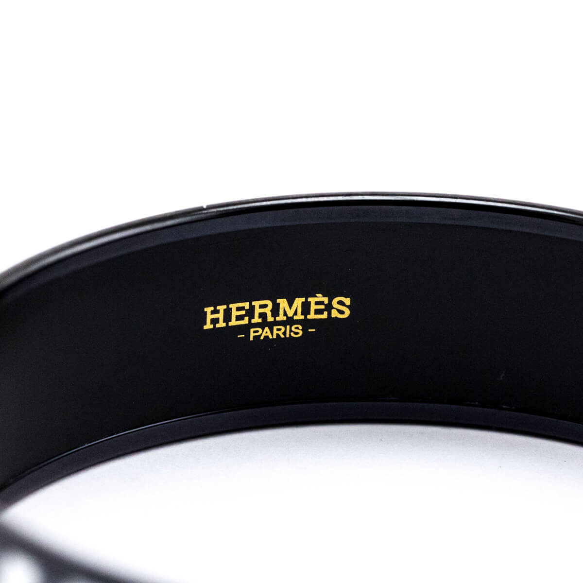 Hermes Black & Yellow Enamel Wide Astrologie Nouvelle Bangle Size L - Love that Bag etc - Preowned Authentic Designer Handbags & Preloved Fashions