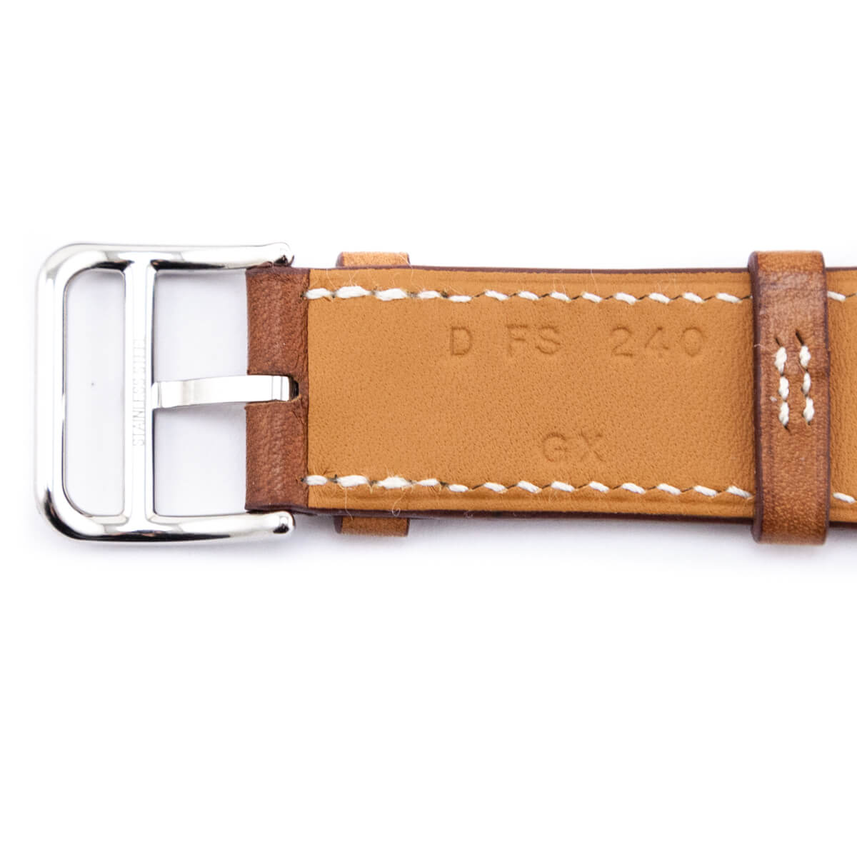 Hermes Naturel Barenia PM Double Tour Watch Strap