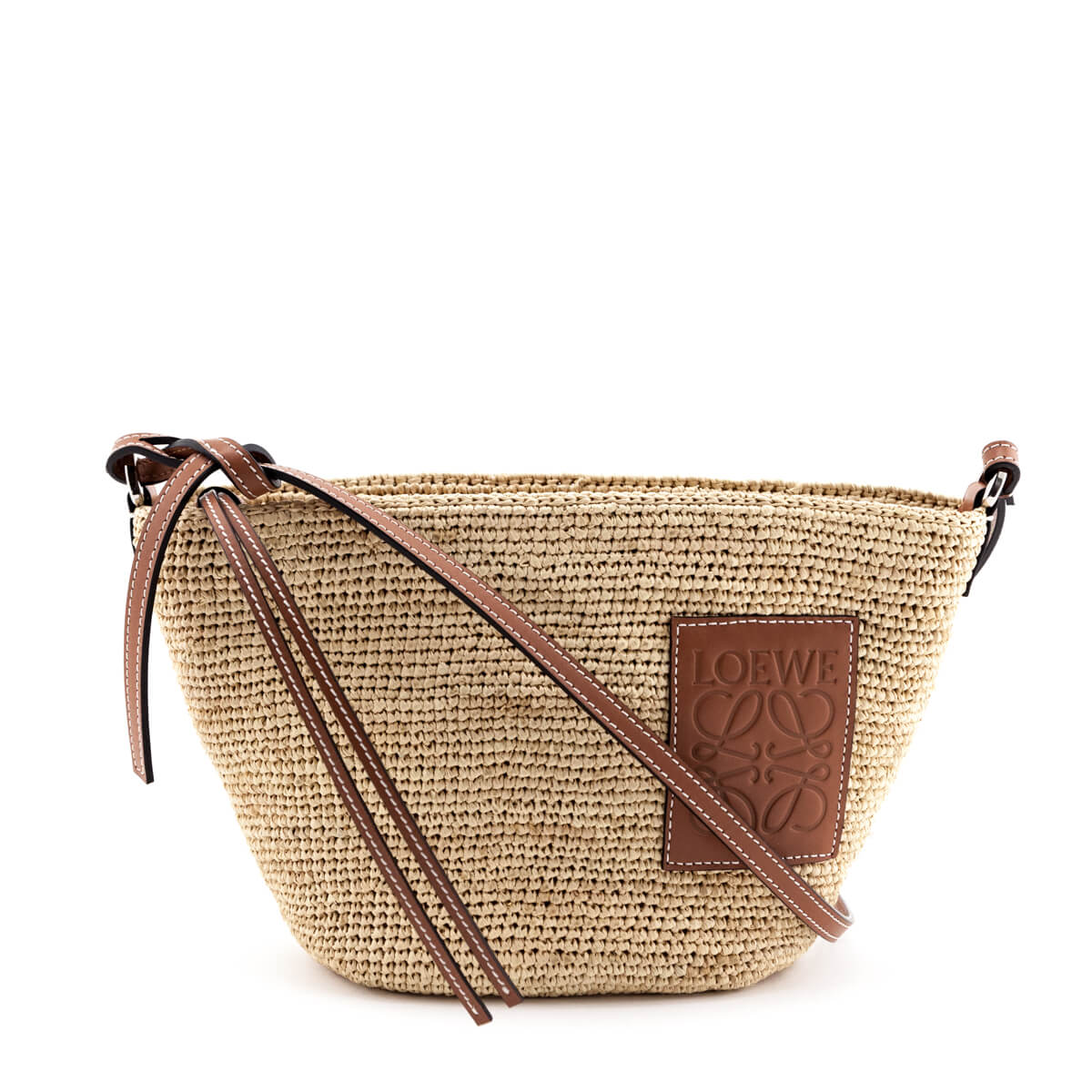Loewe Pochette Raffia Bag - Brown Crossbody Bags, Handbags