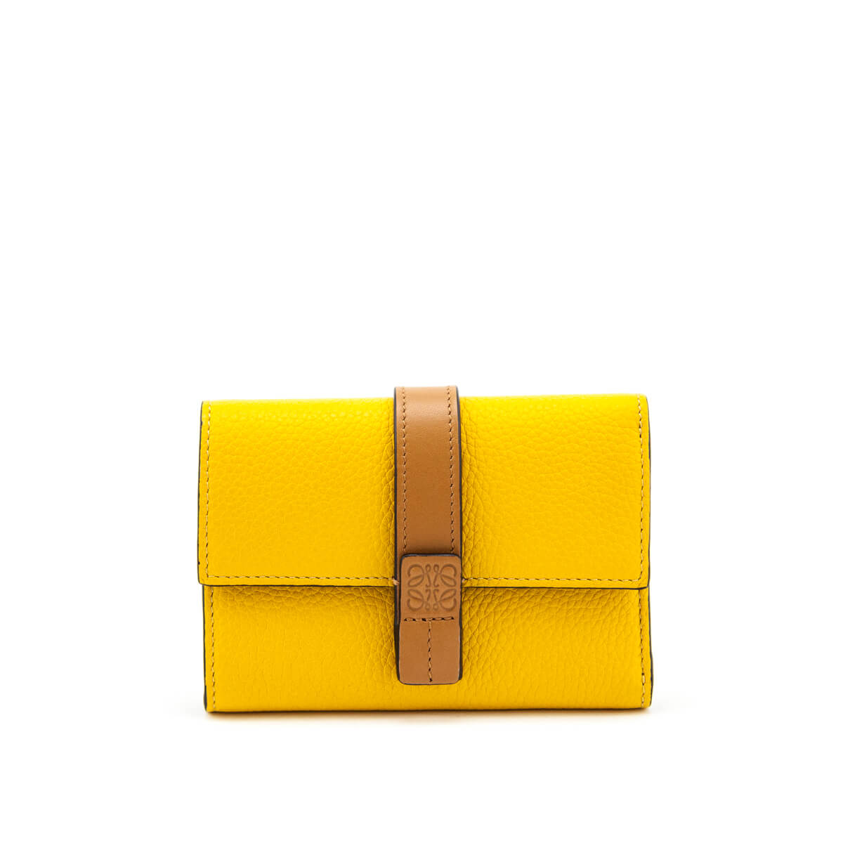 Loewe Sunflower & Honey Calfskin Small Vertical Wallet