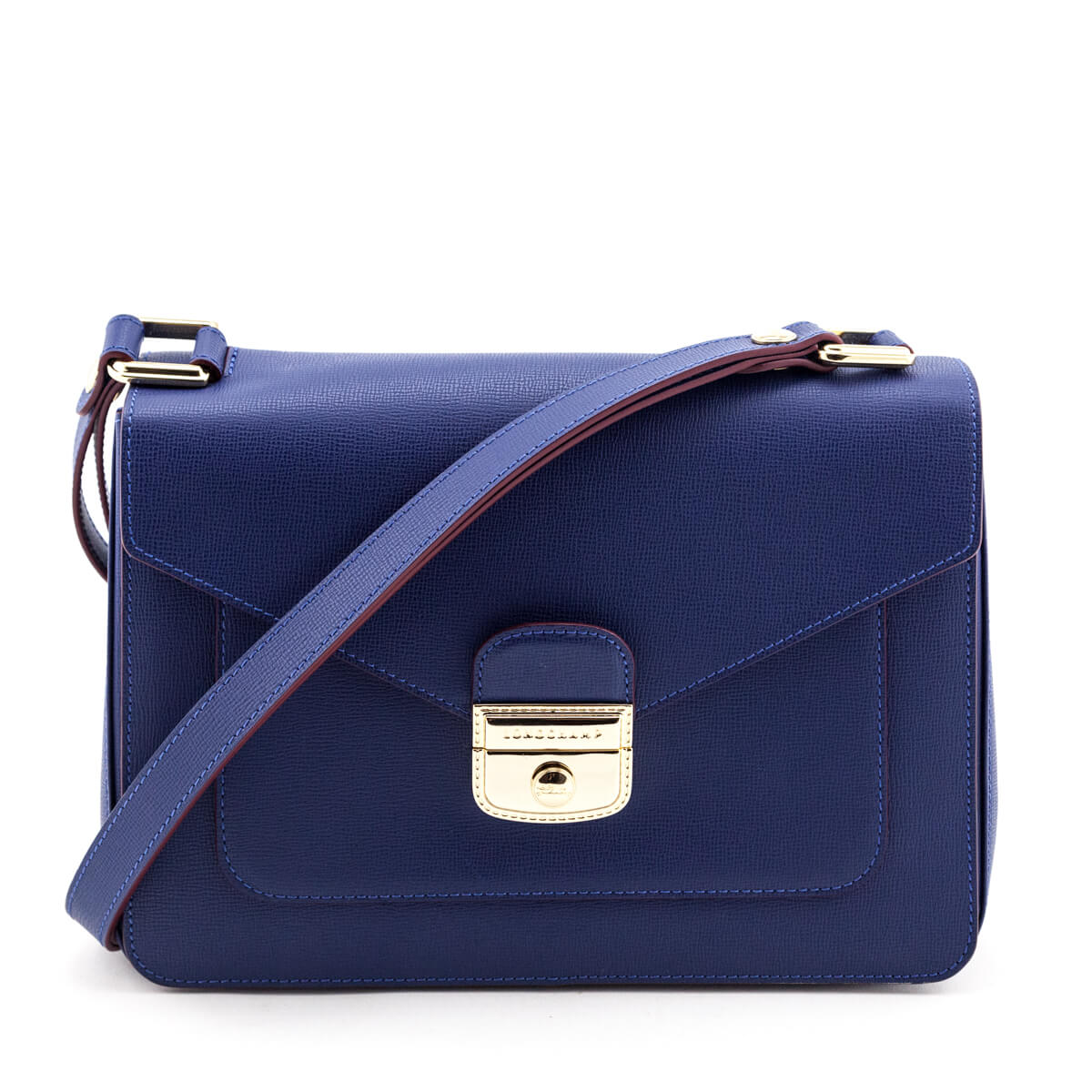 Longchamp, Bags, Authentic Longchamp Quadri Leather Shoulder Hobo Bag  Sapphire Blue