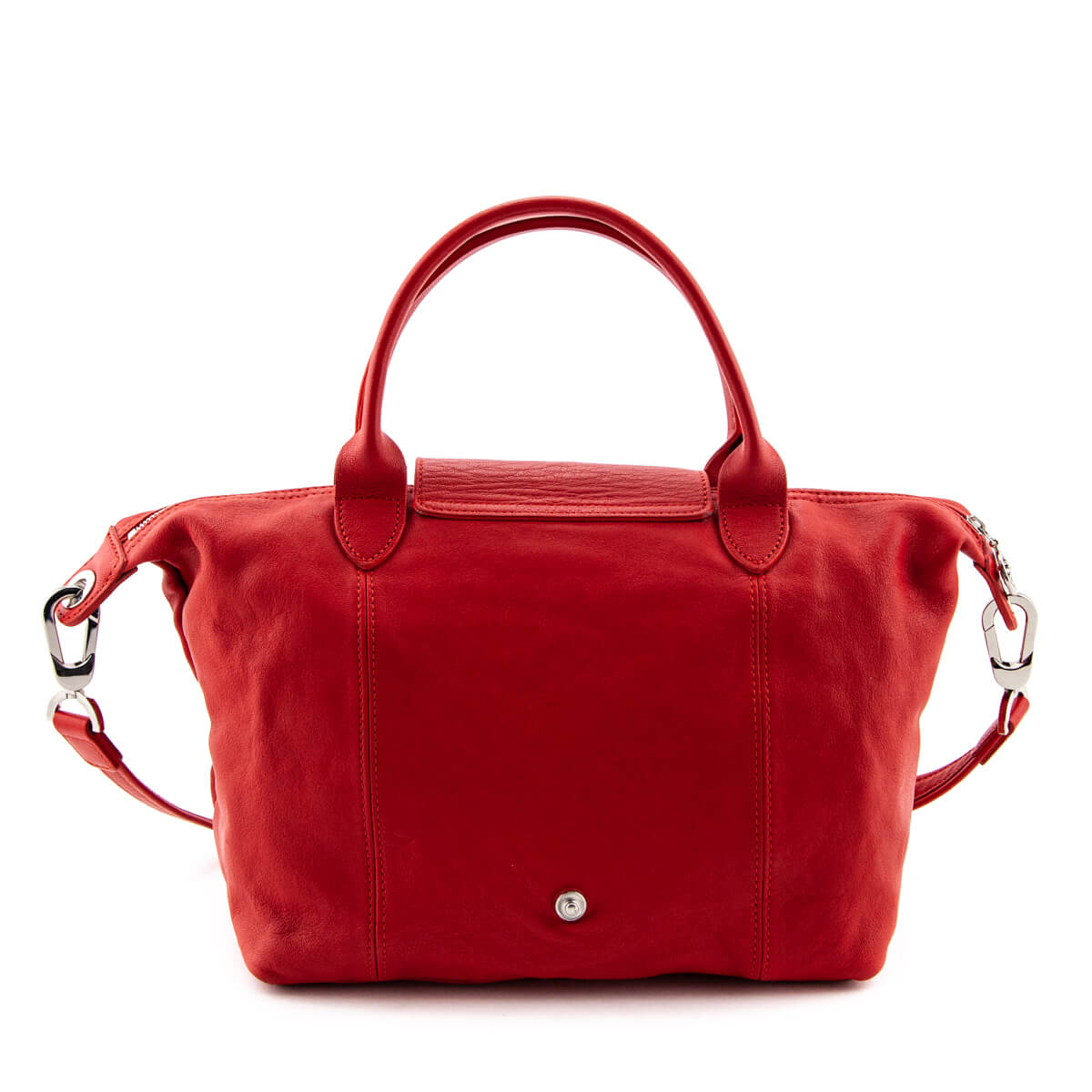 Longchamp X-small Le Pliage Cuir Convertible Top Handle Bag in Red