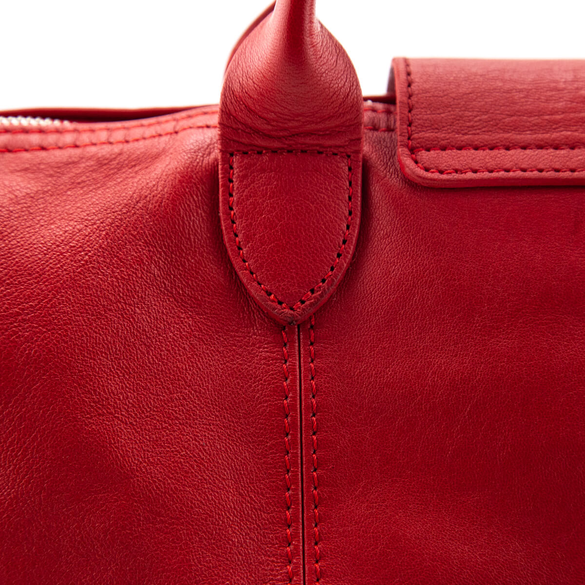 LongChamp Cuir Red Size: Medium, Fesyen Wanita, Tas & Dompet di