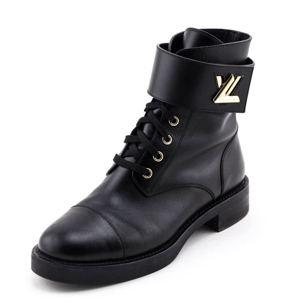 Pre-owned Louis Vuitton Brown Leather Wonderland Ranger Boots Size 36 In  Black