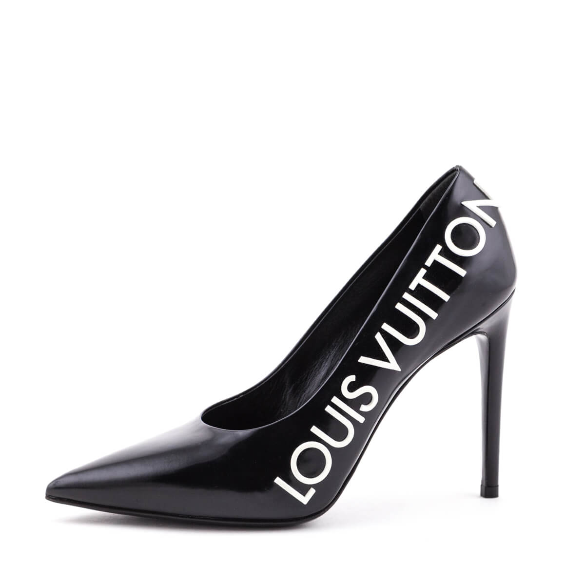 LOUIS VUITTON Slick Black Patent Leather Square Toe Cut Out Buckle Vam –  theREMODA