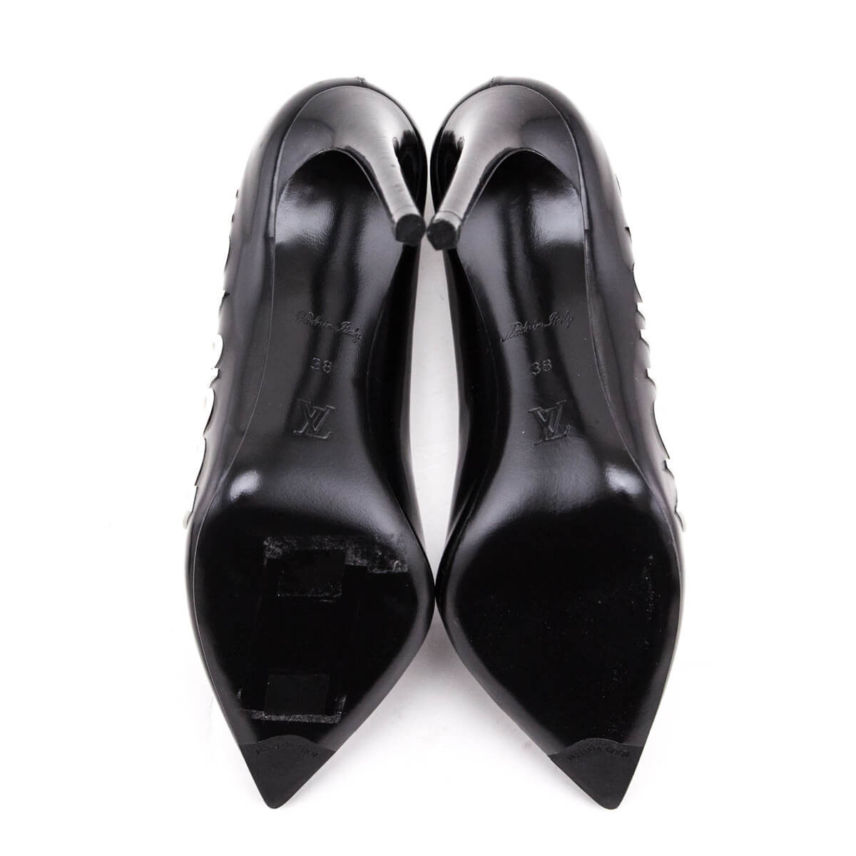 Louis Vuitton Monogram Black Patent Calf Leather Chérie Pumps at