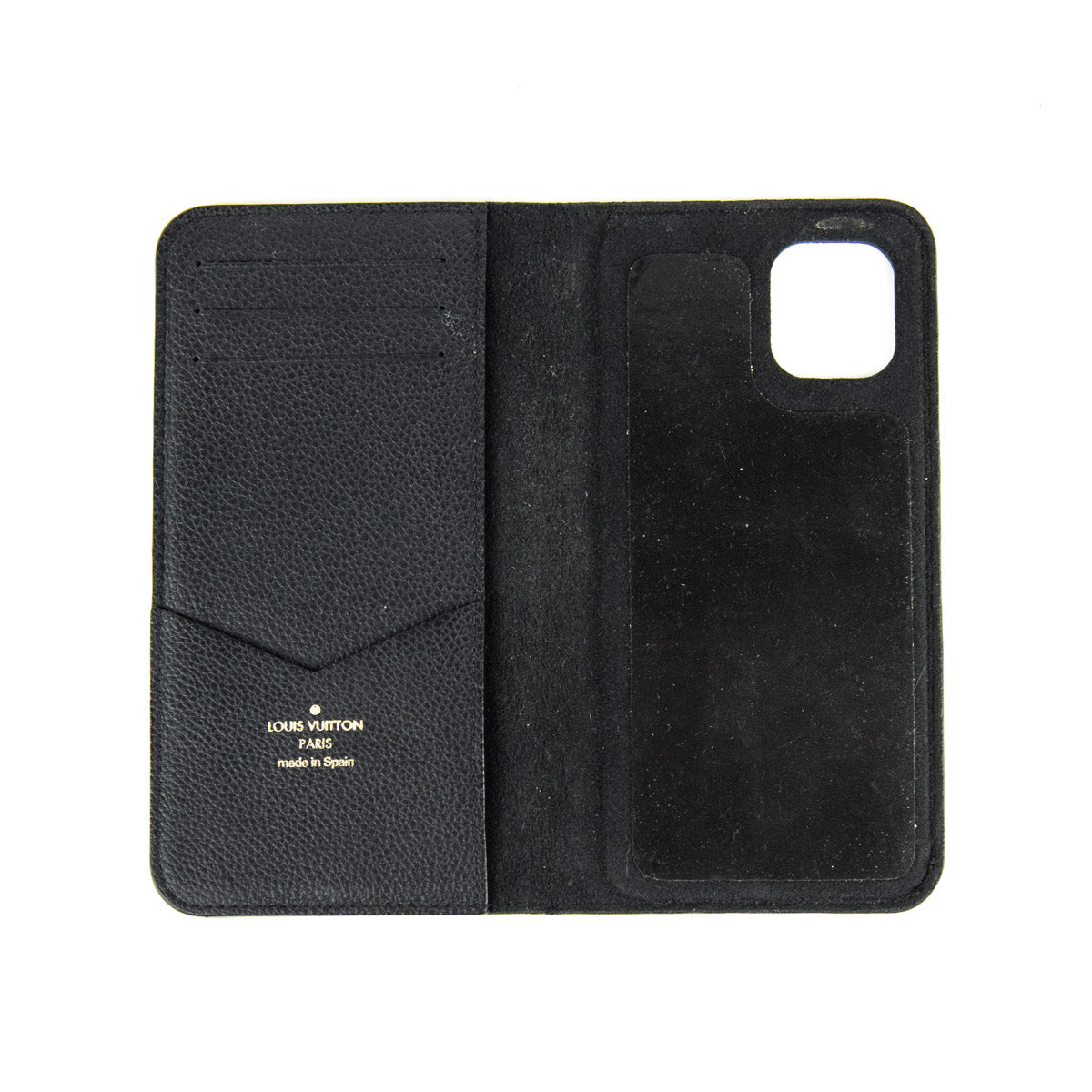 Louis Vuitton Black Empreinte Monogram iPhone 12 Folio Case