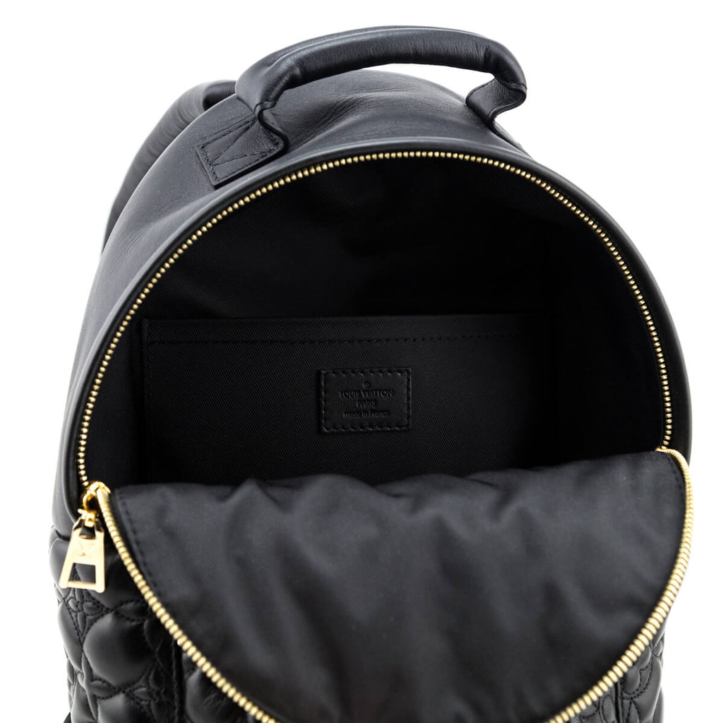 Louis Vuitton Black Flower Malletage Leather Palm Springs PM Backpack at  1stDibs