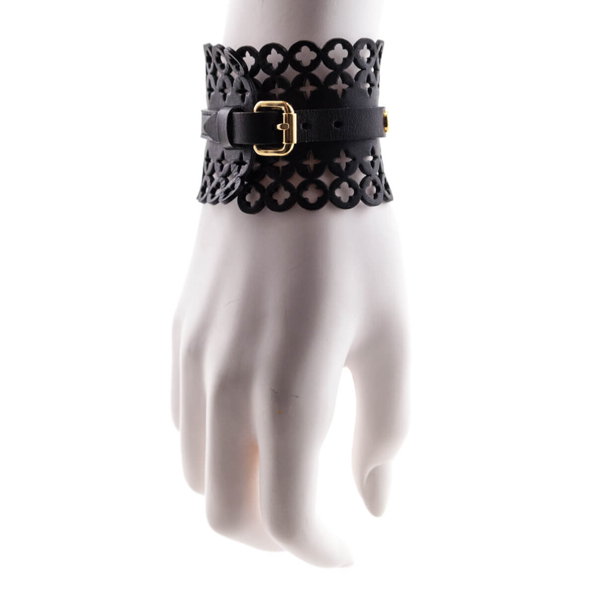 Louis Vuitton Brasserie Flower Bracelet Black Leather