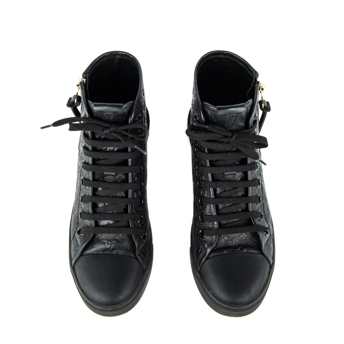 Louis Vuitton Leather Higbh-Top Sneakers - Black Sneakers, Shoes