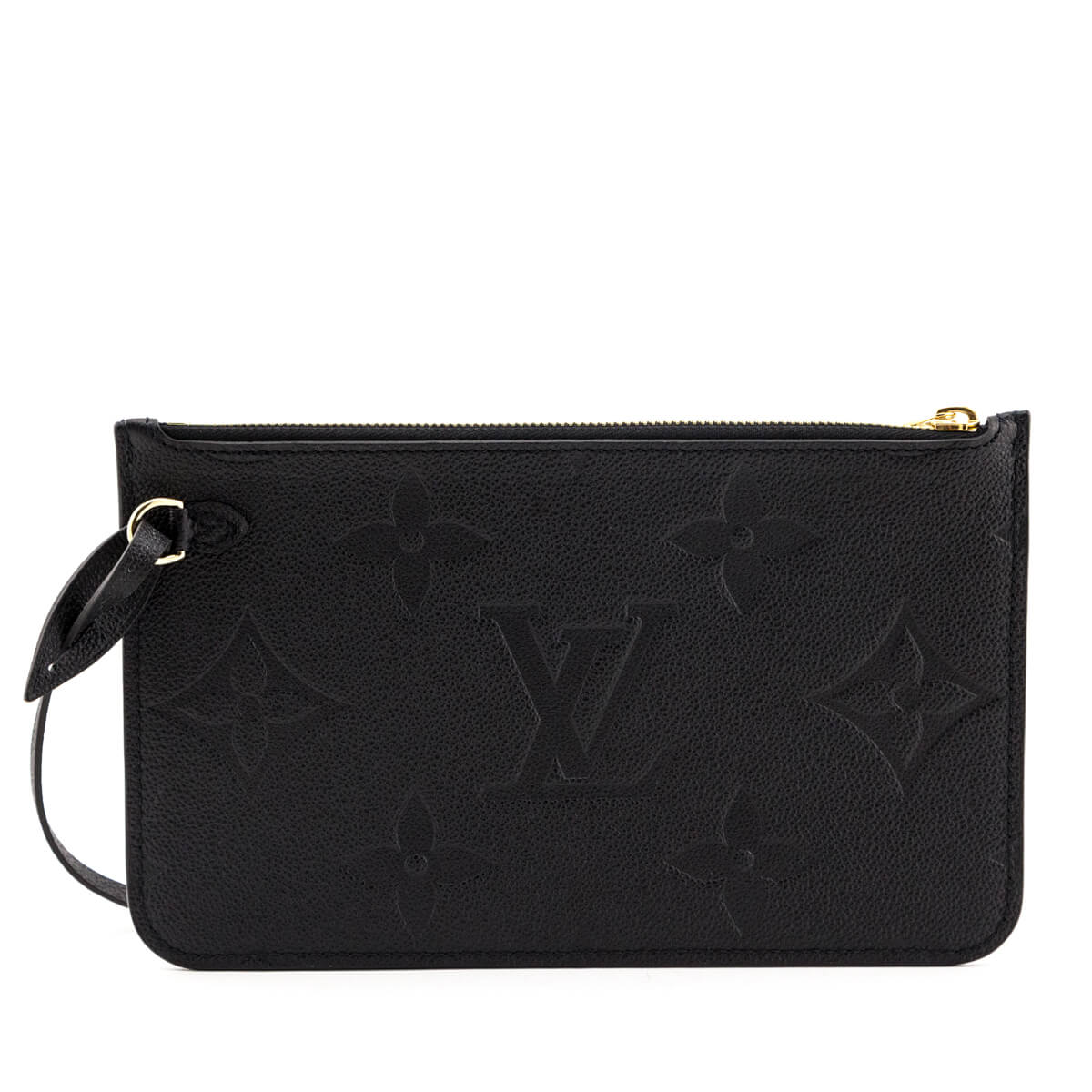 C723-❤️Louis Vuitton Neverfull MM Monogram Empreinte Leather Black GHW
