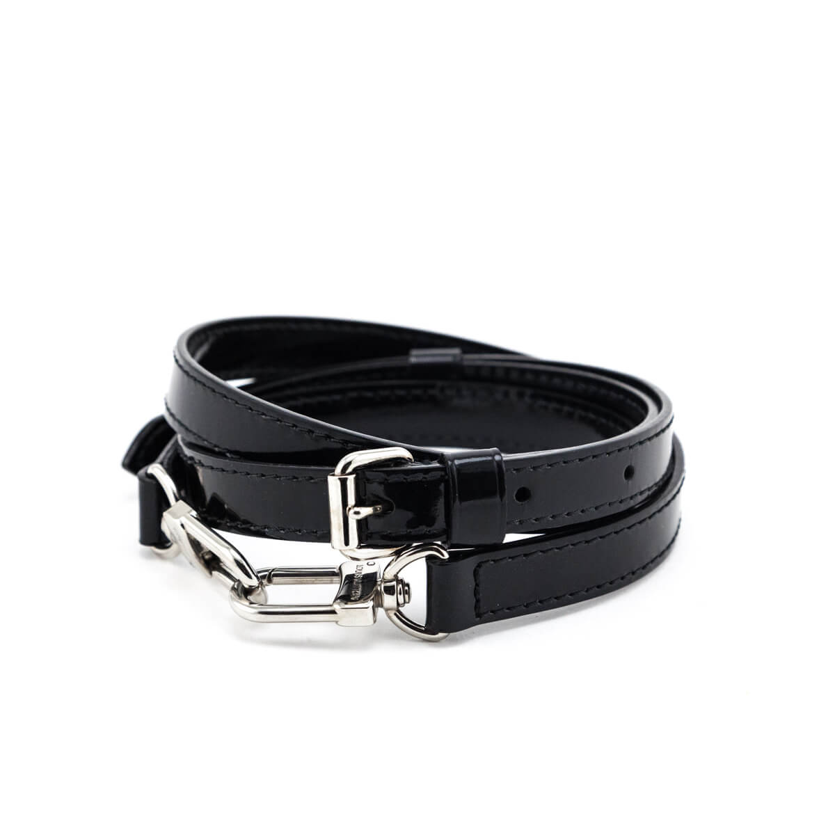 Louis Vuitton Black Patent Leather 16mm Adjustable Shoulder Strap