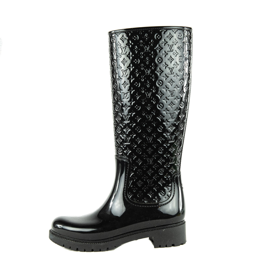 Louis Vuitton black monogram rubber splash rain boot ☔️ size 39
