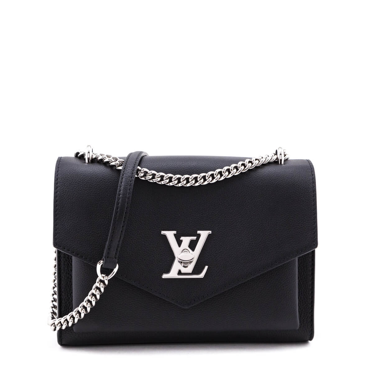 Louis Vuitton lv mylockme BB chain flap bag original leather version black