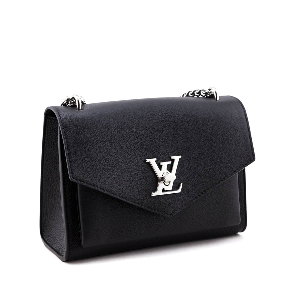 Louis Vuitton Black Soft Grained Calfskin Mylockme Chain Bag BB