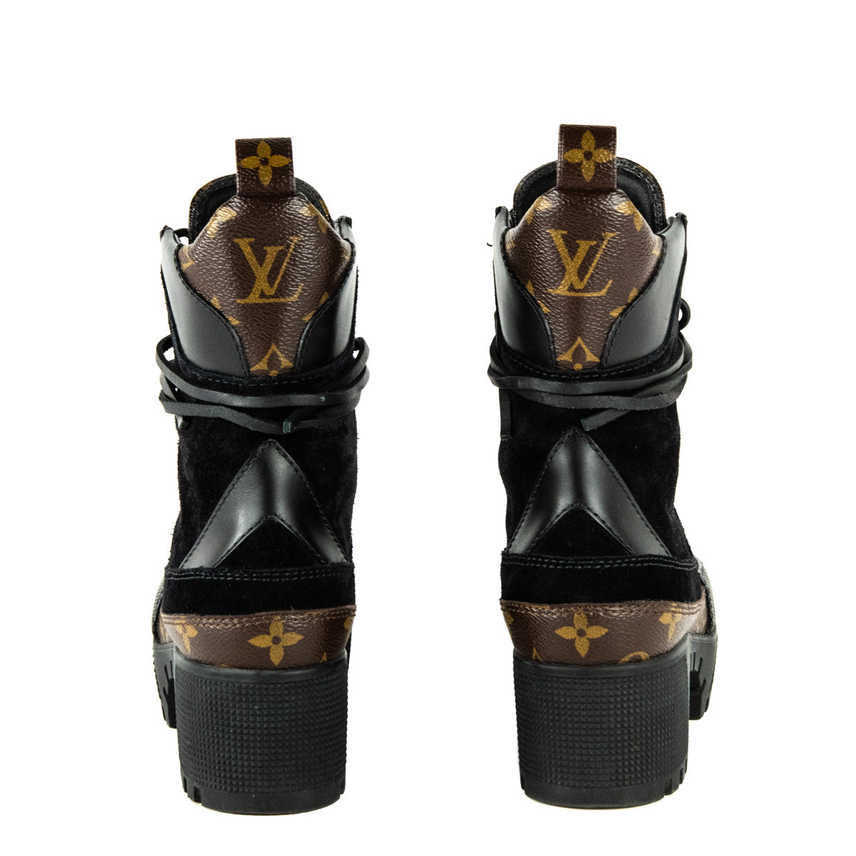 Louis Vuitton Black Suede & Monogram Laureate Desert Boots Size US 5 | EU 35 - Love that Bag etc - Preowned Authentic Designer Handbags & Preloved Fashions